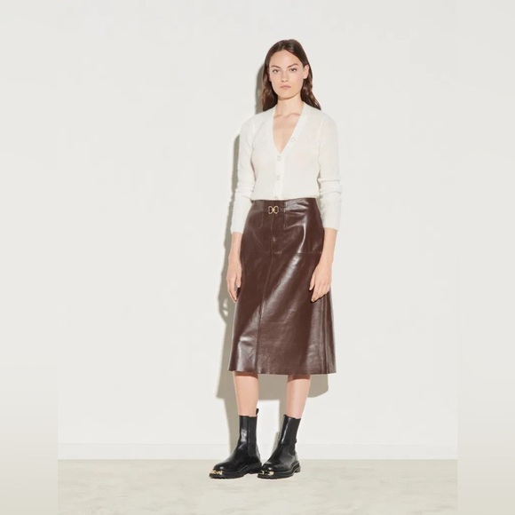 Sandro Brown 100% Leather Skirt - Picture 5 of 5